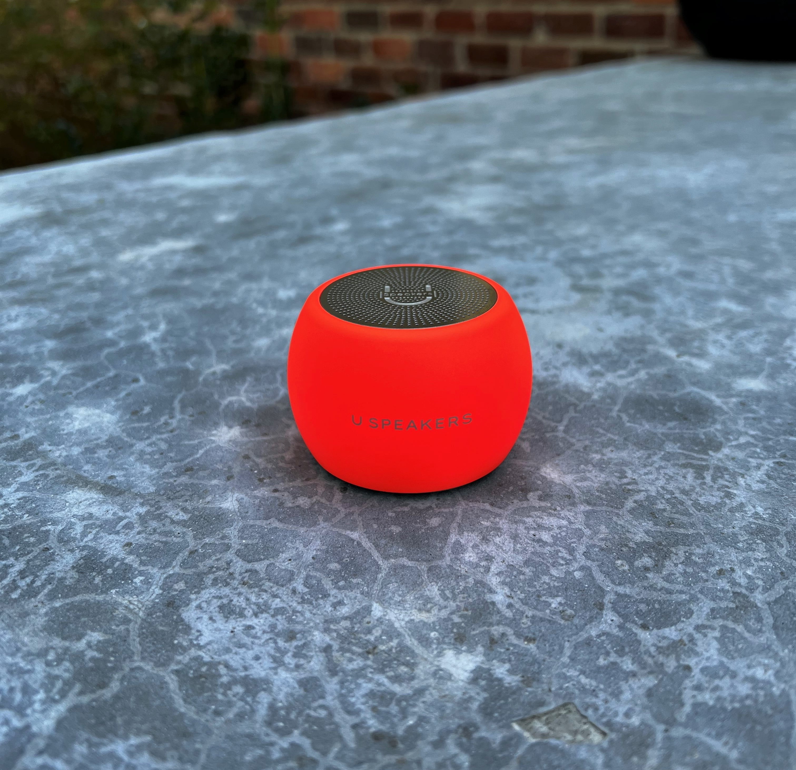 Fashionit U Speakers Boost Glow in the Dark Water-Resistant Portable Wireless Bluetooth Speaker with Subwoofer, Mic & Selfie Remote Control – Ideal for Travel, Home, & Office – Glow Neon Coral