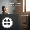 thumbnail image 4 of 2-Tier Corner Shower Caddy, No Drilling Shower Organizer with Towel Bar and Hooks, 11.8x8.9x2.6 in Adhesive Shower Shelf, Rustproof Aluminum Bathroom Corner Storage, 4 of 13