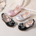 thumbnail image 5 of Qopobobo Flower Girl Dress Toddler Flats Girl Glitter Dress Shoes Little Girl Ballet Flats Bow Wedding Party White,12, 5 of 7