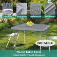 thumbnail image 2 of shiyou-2 Packs Vinyl Card Tablecloth with Flannel Backing 36x36 inch - Waterproof Plastic Table Cover for Square Folding Table Cloth with Elastic Edges, Light Gray, 2 of 4