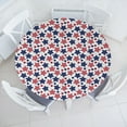 thumbnail image 3 of Ambesonne 4th of July Fitted Round Tablecloth, Grunge Pattern USA, 56"- 60" Diameter, Ruby Violet Blue White, 3 of 5