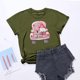 thumbnail image 5 of Fiudx Ofertas Relámpago Mujer Casual Día de San Valentín Manga Corta Impresión Digital Cuello Redondo Suelta Camiseta Blusa Tops, 5 of 5