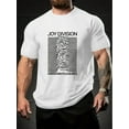 thumbnail image 1 of Camiseta gráfica de Joy Division para hombre, 100 % algodón, informal, de cuello redondo y manga corta, tejido de punto ligeramente elástico, ideal para verano y para adultos., 1 of 4