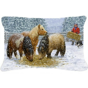 Shetland Ponies Fabric Decorative Pillow