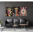 thumbnail image 2 of Psychedelic Eye Canvas Wall Art All Seeing Eye Pictures Wall Decor Retro Hippie Posters Prints Paintings for Bedroom Living Room Apartment Teen Dorm Home（Only canvas）, 2 of 6