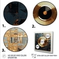 thumbnail image 3 of Designart "Melody of Gold and Grey Vinyl Records I" Fashion Framed Wall Art Decor - Modern Gold Vinyl Records Bedroom Framed Canvas Wall Art, 3 of 6