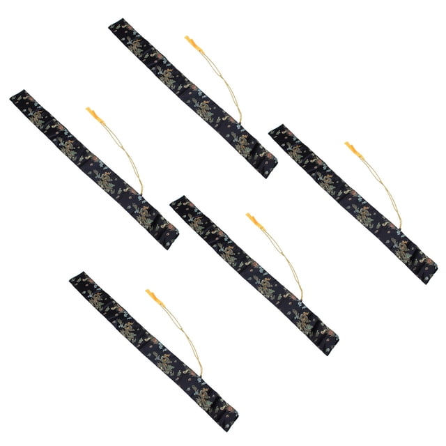 5 Piezas 135cm Dragon Y Phoenix Katana Samurai Sword Bag Tissu Negro