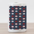 thumbnail image 3 of Anchor Ceramic Toothbrush Holder, Nautical Pattern with Steering Wheels Big Red Polka Dots Hearts Sea Love, Decorative Versatile Countertop for Bathroom, 4.5" X 2.7", Night Blue Vermilion, 3 of 4