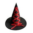 thumbnail image 2 of LNZGNM Halloween Women's Witch Hat, Pointed Crown with Wide Brim, Lightweight and Comfortable for Halloween Parties, Themed Photo Shoots, Ready for the Spotlight,Red(One Size), 2 of 5