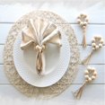 thumbnail image 1 of Set Of 6 Beaded Wood Napkin Rings with Table Setting Wedding Party DéCor Accessories Napkin Holder Natural Style, 1 of 5