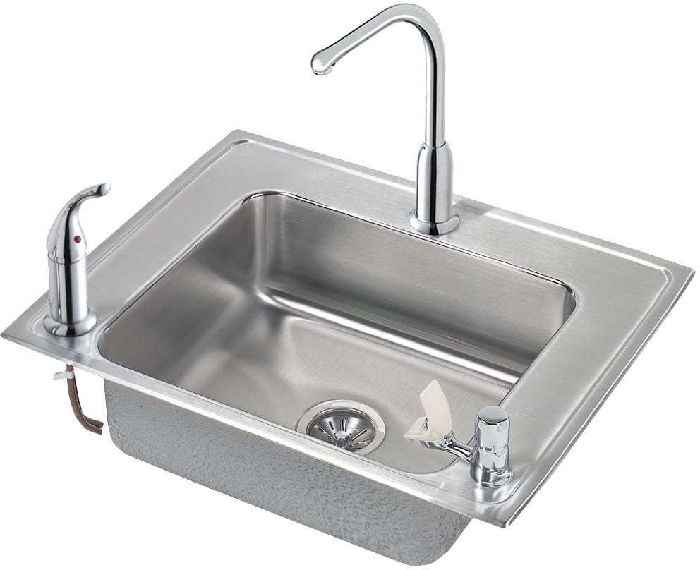 Elkay DRKAD282260LC Stainless Steel 28" Single Basin DropIn Stainless Steel Utility Sink