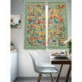thumbnail image 4 of Boho Green Flowers Sheer Curtains 72 Inch Length 2 Panels Set Window Treatments, Spring Abstract Watercolor Floral Leaf Rod Pocket Semi Curtains for Living Room/Bedroom/Kitchen Décor, 104"W x 72"L, 4 of 7
