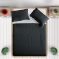thumbnail image 4 of Ameha 3 Piece Quilt Set Chevron Embossed Bedspread Reversible Ultrasoft Microfiber Adult Bedding Charcoal Color King, 4 of 10