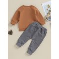 thumbnail image 4 of Bagilaanoe 2PCS Toddler Baby Boy Pants Set Long Sleeve Sweatshirt Pullover Tops + Drawstring Sweatpants 6M 12M 18M 24M 3T Kids Casual Sweatsuits, 4 of 9