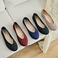 thumbnail image 6 of Women's Wide Width Flats Shoes - Classic Knitted Breathable Ladies Slip on Dress Ballet Shoes., 6 of 8