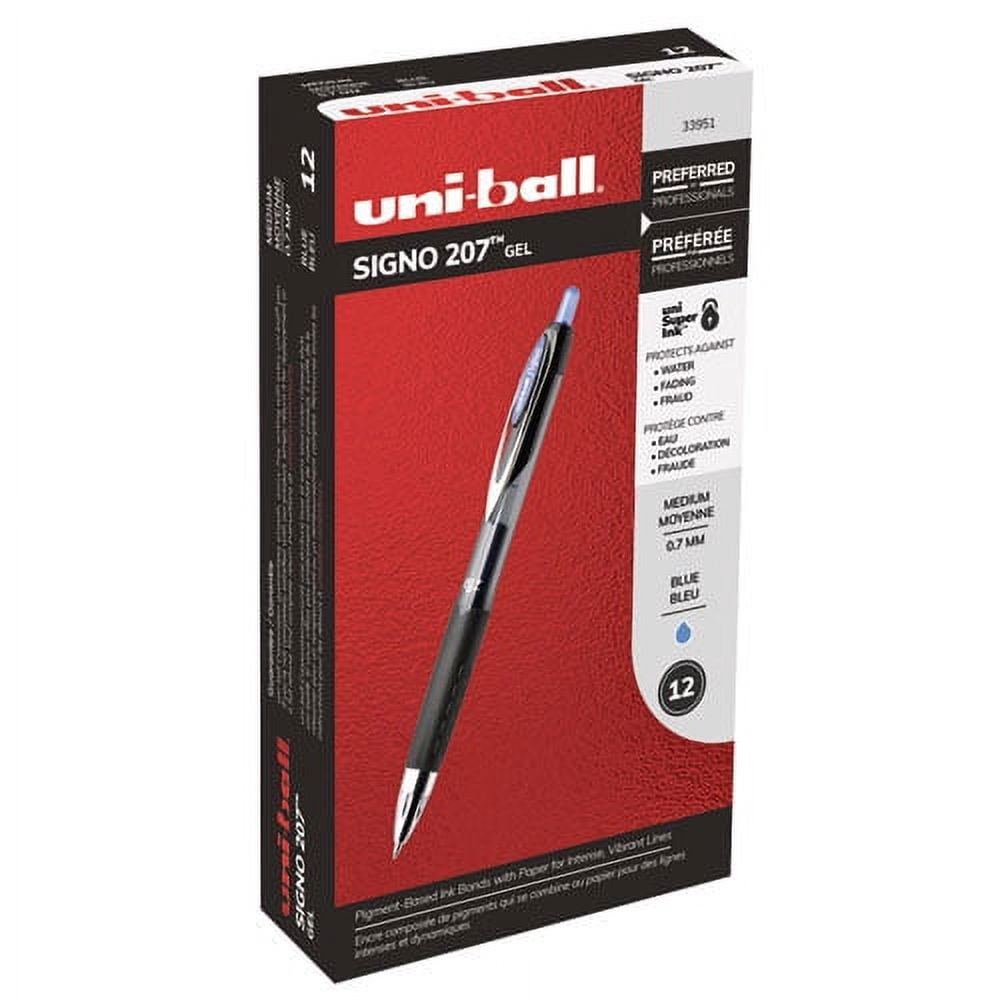 Signo 207 Gel Pen, Retractable, Medium 0.7 Mm, Blue Ink, Smoke/black/blue Barrel, Dozen | Bundle of 5 Dozen