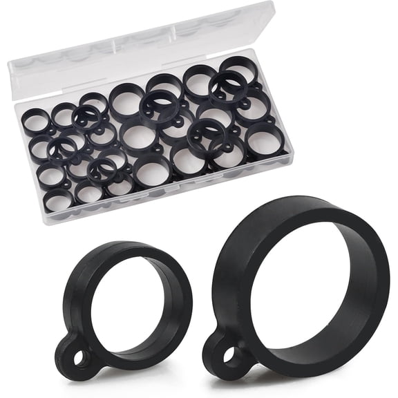 Fishing Rod Hook Keeper, 30pcs Fish Lure Bait Holders 2 Size Elastic Rubber Rings for Worm Treble Hooks Fishing Gear and Accessories for Safety Holder
