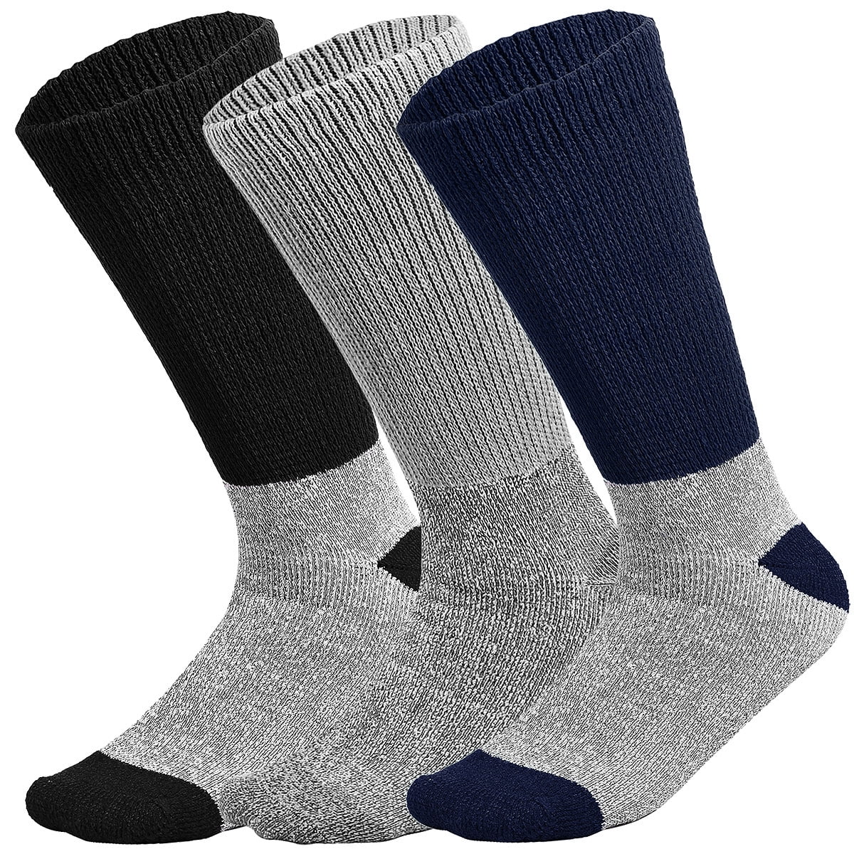 Doctor Recommend Thermal Diabetic Socks Keep Foot Warm Non-Binding Crew Socks For Men Women 3 Pairs Size 10-13