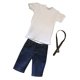 thumbnail image 1 of 1/6 Camiseta corta blanca y pantalones cortos de mezclilla Jeans para de acción masculina de 12 '' Zulema Ropa de figura de acción, 1 of 8