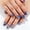 Style-21, variant on Blue Press Nails Metallic Finish Nails Short Oval False Nails press ons with Chrome Design Full Cover Glue Nails for Women Summer Manicure Kit 24 count
