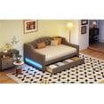 thumbnail image 6 of Harper & Bright Designs Twin XL Size Upholstered Daybed with Trundle and Button Tufted Backrest, Linen Sofa Bed with LED Belt, Gray, 6 of 18