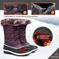 thumbnail image 6 of Bocca Women's Waterproof Snow Boots Purple Warm Winter Insulated Boots 9M, 6 of 6