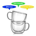 thumbnail image 2 of CNGLASS 8oz Double Wall Glass Coffee Mugs,Clear Insulated Espresso Glass Mugs with Handle for Latte,Cappuccino,Coffee,Set of 4, 2 of 9