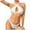 White, variant on Womens High Cut Bikini Set Solid Color Design Quick Dry Fabric Relaxed Silhouette for Summer Vacations Pink XL