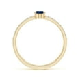 thumbnail image 2 of ANGARA Natural Oval Sapphire Parallel Split Shank Ring with Accents in 14K Yellow Gold for Women (Size-6x4mm) | September Birthstone, Anniversary, Jewelry Gift for Women | Natural Blue Sapphire Ring, 2 of 9