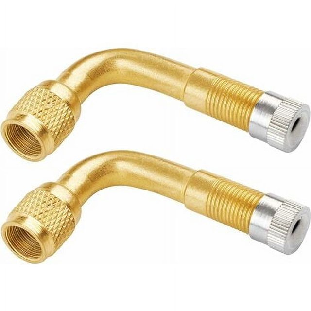 2 piezas de extensión de válvula de codo de 90°, extensión de válvula de cobre para automóvil, motocicleta, bicicleta y scooter