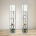 thumbnail image 4 of Simple Designs 62.5" 3 Shelf Etagere Organizer Floor Lamp 2Pk Set - Gray, 4 of 6