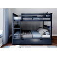 thumbnail image 1 of BEDSMART Lits Superposés Double sur Double en Bois Massif avec Tiroir-Lit / Bleu, 1 of 2