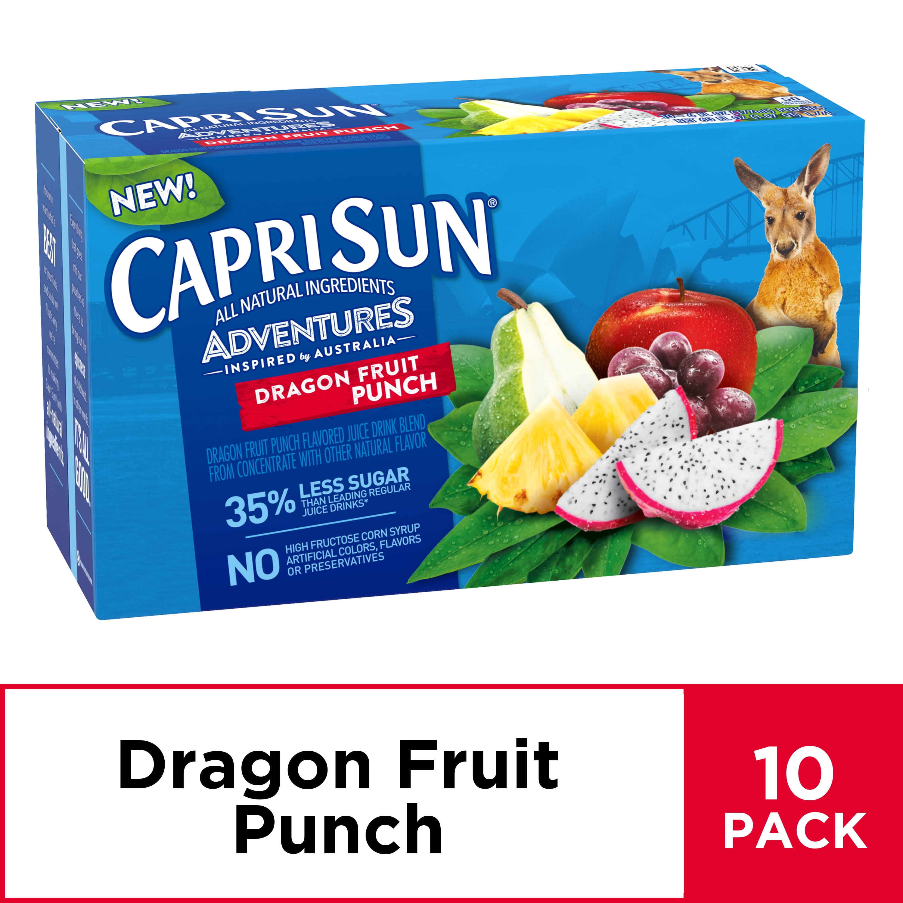 Capri Sun Adventures Dragon Fruit Punch Juice Drink, 10 ct Box