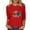 Red, variant on LYXSSBYX 3/4 Length Sleeve Womens Tops Women's Fashion Casual Color Letters Printing Round Neck 3/4 Sleeve T-shirt Tops Blouse