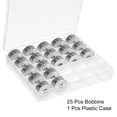 thumbnail image 4 of Unique Bargains Metal Bobbins Embroidery Bobbins with Case Sewing Machine Accessories Silver, 25 Pack, 4 of 5