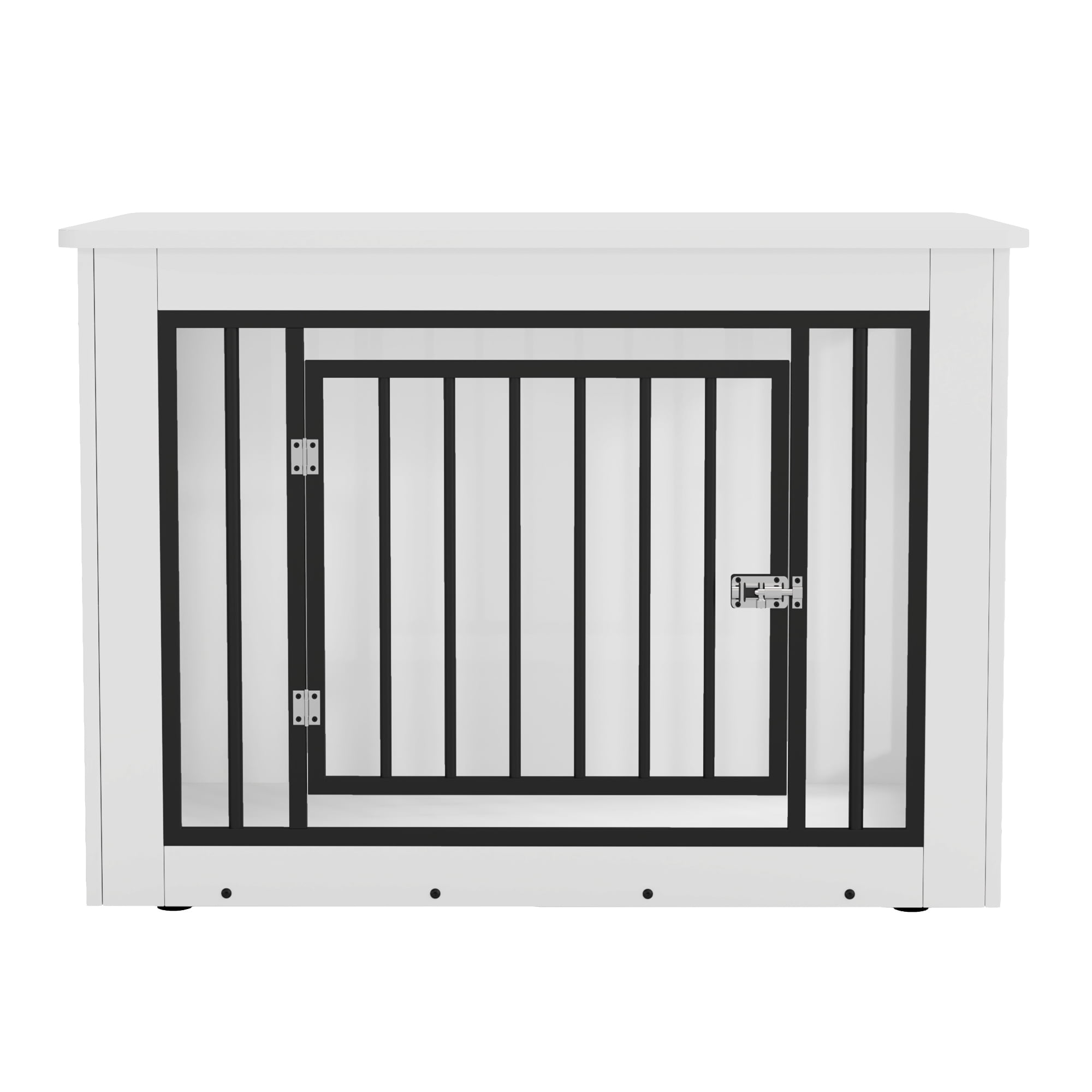 ModFusion 38" Iron and Wood Dog Cage Furniture – Stylish Pet Crate, End Table & TV Stand (Indoor Furniture)