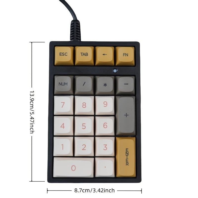 Mechanical Numeric Keypad Blue Switch mini Wired Keyboard Computer Numpad Laptop PC Accounting business workers Number