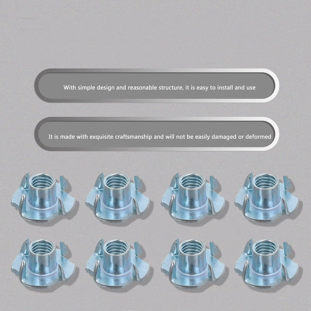 RENACLIPY 18Pcs Durable Plated Silver Iron Blockade Nuts for Home Use Furniture Fixing and Pressure Distribution