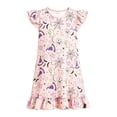 thumbnail image 4 of WhouRiu Girls Halloween Graphic Dresses Sleeveless Flutter Sleeve Crew Neck Dress Kids Comfortable Cute Party Nightgown,4-5 Years, 4 of 4