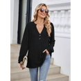 thumbnail image 6 of Womens Henley Long Sleeve Shirt Fall V Neck Fashion Dreesy Casual Sweaters Clothes Trendy Outfits, 6 of 9
