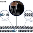 thumbnail image 3 of Metro Jewelry Stainless Steel Curb Chain Necklace for Men with Blue Ion Plating 10 MM 22 Inch Long, 3 of 4