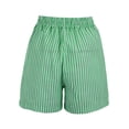 thumbnail image 6 of Women's Striped Shorts with Pocket Drawstring Shorts Elastic Waist Casual Linen Cotton Loose Fit Summer Shorts Daily & Vacation Wear Athletic Workout Shorts, 6 of 9
