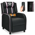 thumbnail image 1 of Gymax Fauteuil Inclinable de Jeu avec Massage, Fauteuil de Course Simple, Sofa Lounge, Siège de Cinéma Maison, Rose, 1 of 10