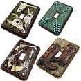 thumbnail image 7 of Urbalabs Western Six Shooter Rope Cowboy Silver Star Decorative Light Switch Outlet Wall Plate Covers Country Home Rustic Light Switch Covers Single Double 2 Gang Switch Plates (Double Switch), 7 of 7