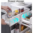 thumbnail image 2 of 2 Tier Under Sink Storage Shelf Sliding Cabinet Basket Pull Out Organizer Drawer Hollow Multifunctional Spice Rack for Kitchen Countertop Pantry Bathroom Office Deskto,A, 2 of 7