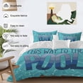 thumbnail image 3 of Queen 4 Piece Bedding Set Summer Blue Swimming Pool Soft Breathable Duvet Cover and Pillowcase,Modern Abstract Art Duvet Cover Set Washable Bed Sheets for Bedroom Dormitory Guest Room, 3 of 9