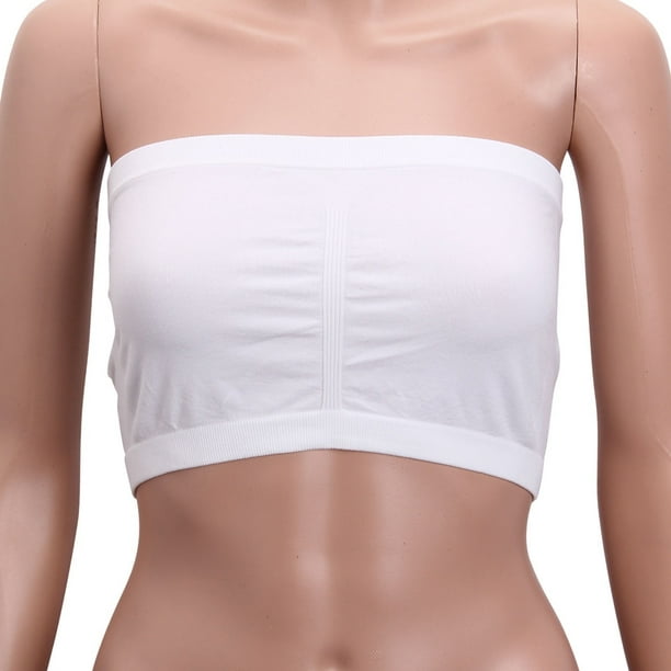  Womens Padded Bandeau Sports Tube Top Bra Strapless