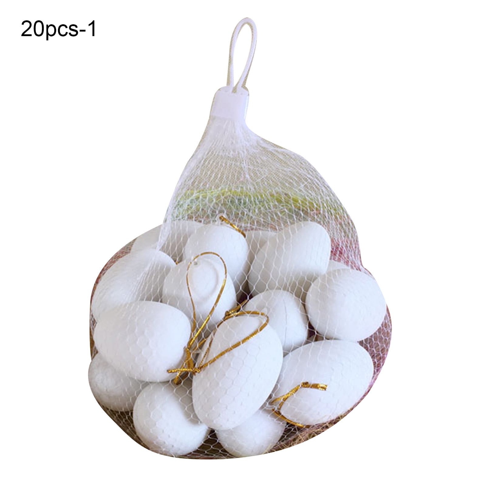 AYYUFE 20Pcs Hanging Decor Solid Color Craft Ornaments Plastic DIY Painting Easter Eggs for Easter Gifts