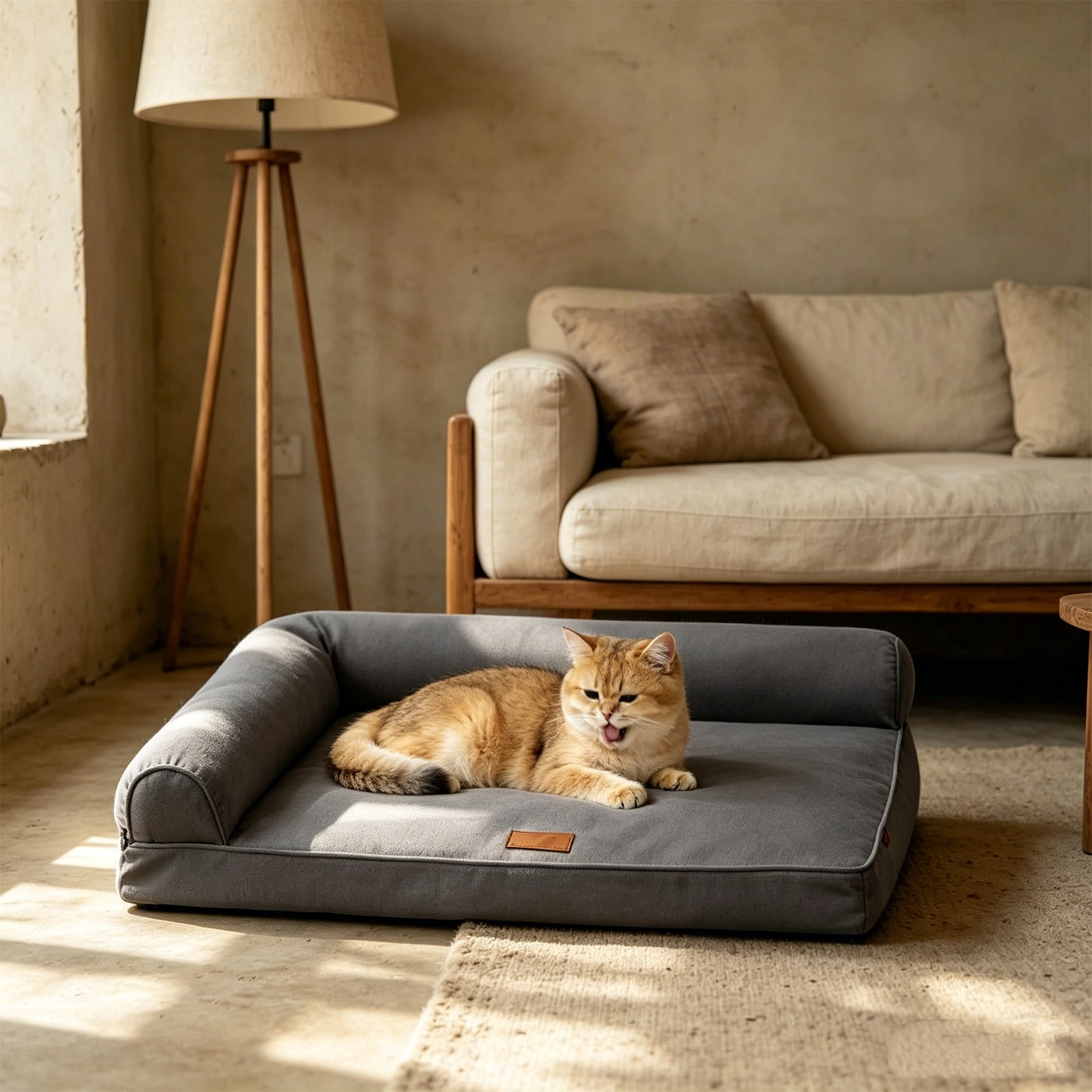 Pet Sofa All‑Season Dog Bed Waterproof Non Slide Portable Sleeping Mat with Removable Washable Cover for Floor Crate