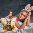 thumbnail image 6 of Darzheoy Spring Bunny Throw Pillow Covers 18x18 inch Rabbit Spring Decorative Pillows Case Soft Cushion Covers for Couch Sofa Patio Garden Spring Decor, 6 of 6